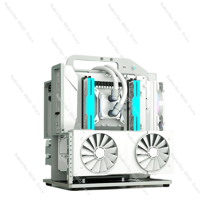 Aluminum Open Frame Test Bench Water Cooling - MATX Motherboard Aluminiumlegierung Rack-Gehäuse mit Griff,