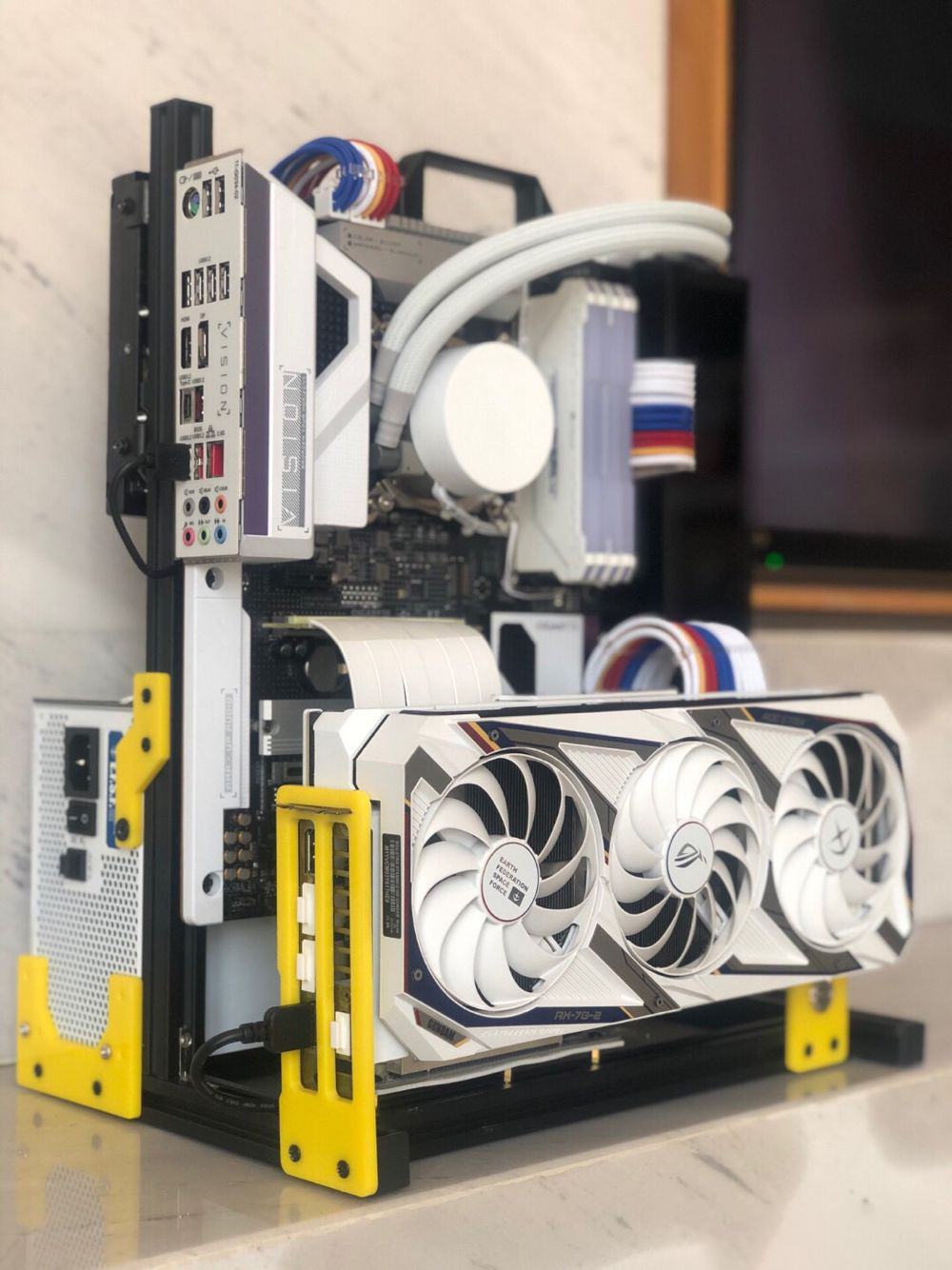 Aluminum Open Frame Test Bench Water Cooling - ATX EATX PC Prüfstand Griff Trage