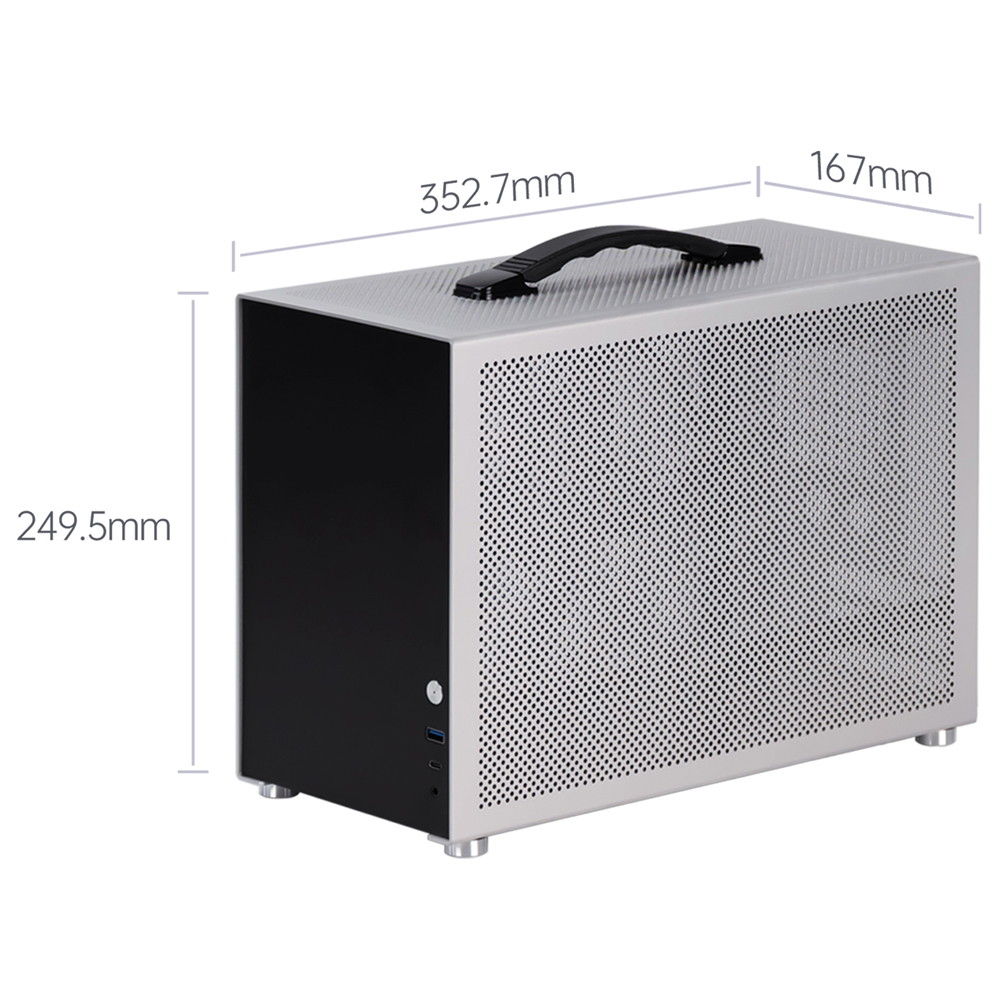 Tragbares Mini-ITX-PC-Gehäuse  – Portable Aluminum Itx Case Carry Handle Bewertung und Preis